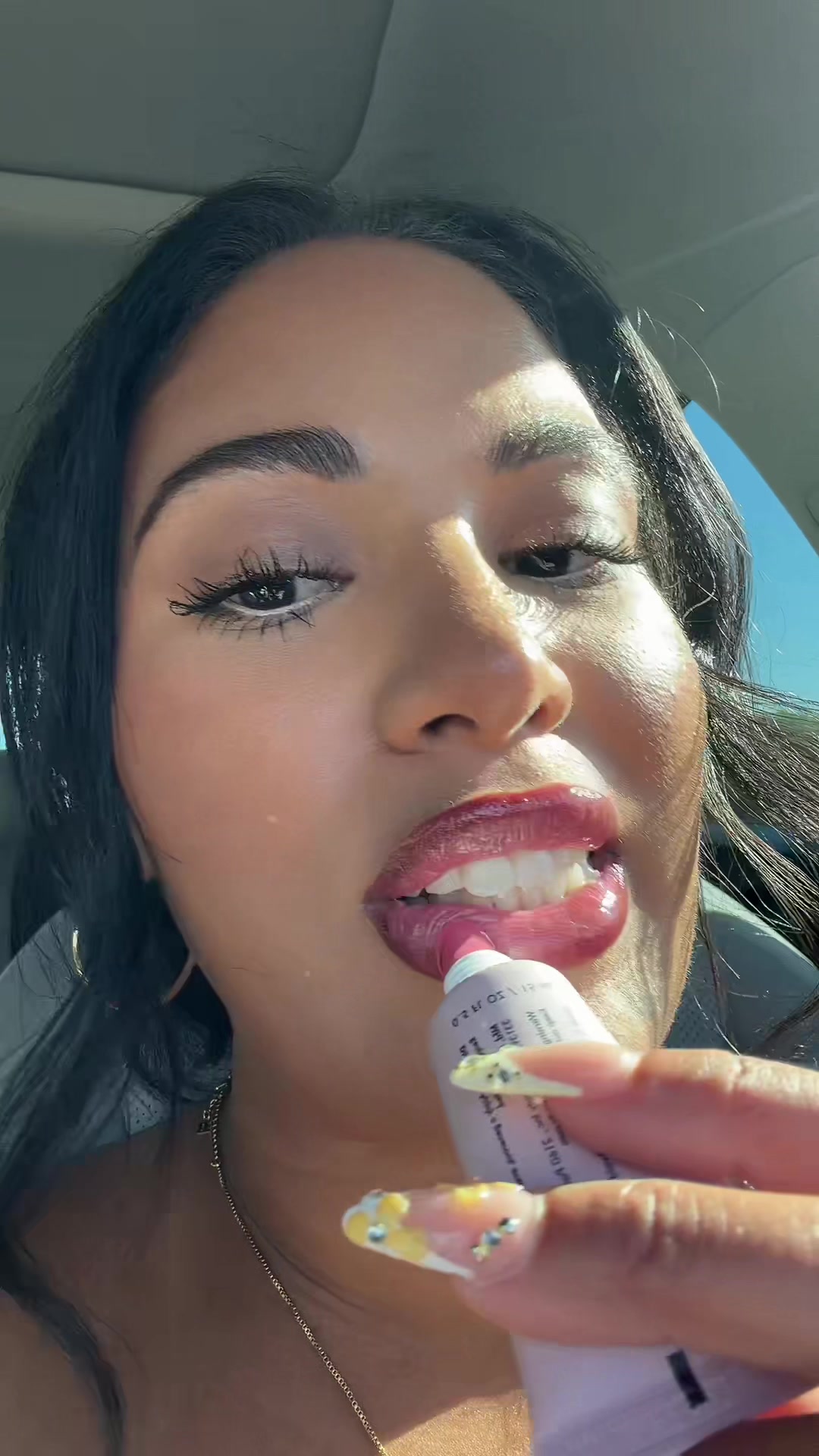 TikTok post by @brooklynreviewsxoxo for Truly Beauty. Caption reads: [...] DONUT JUICY LIPS 💋😮‍💨🍩😋✨😍 @Truly....