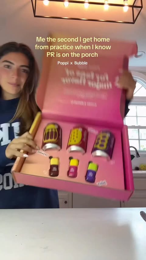 Instagram post by @reagan.digby for Bubble. Caption reads: [...] collab!!! @drinkpoppi #poppipartner @bubble....