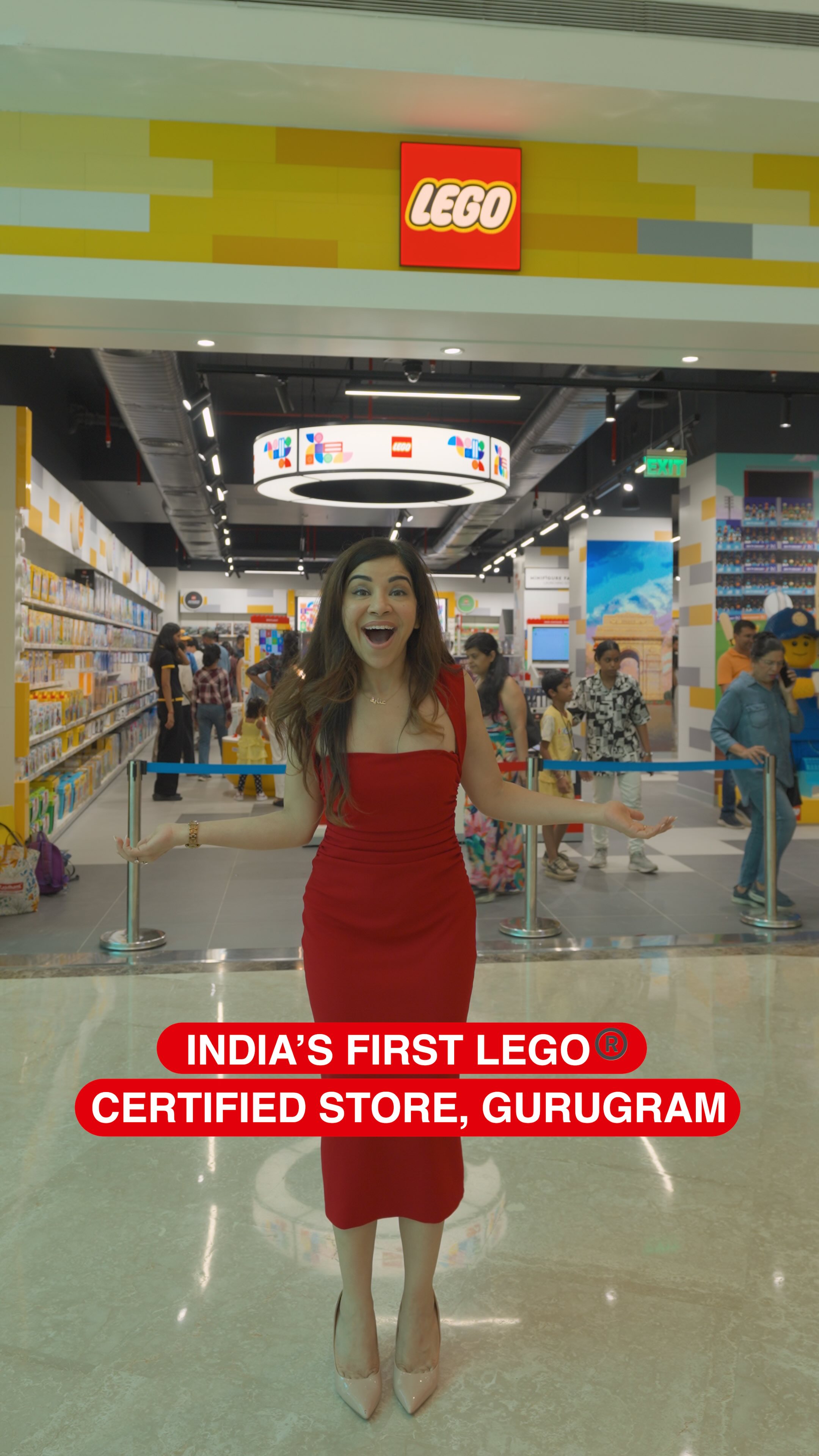 Instagram post by @yuvika.abrol for LEGO. Caption reads: She thought we were here for her, but actually, we....