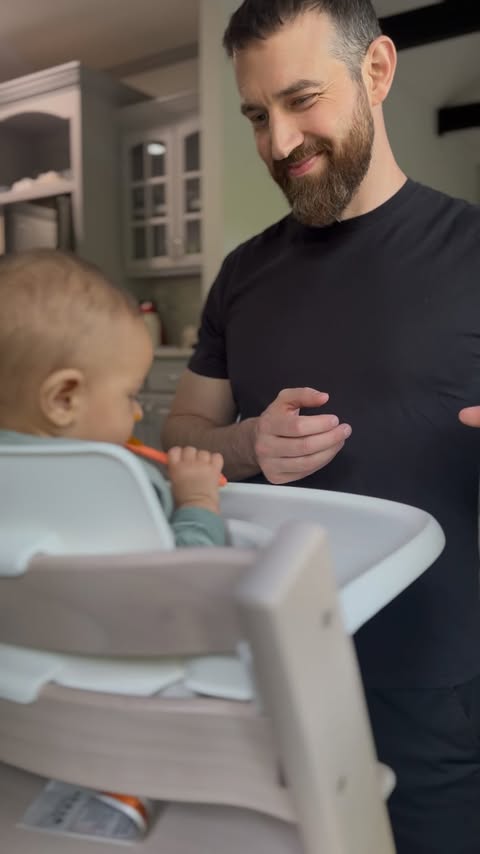 Instagram post by @cameronreidhamilton for Gerber. Caption reads: #GerberPartner Parenting is unpredictable, but....
