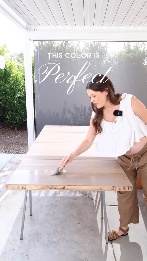 Instagram post by @sarahellenrandall for BEHR Paint. Caption reads: [...] door, part 1 #ad color: Taupe ST-153....