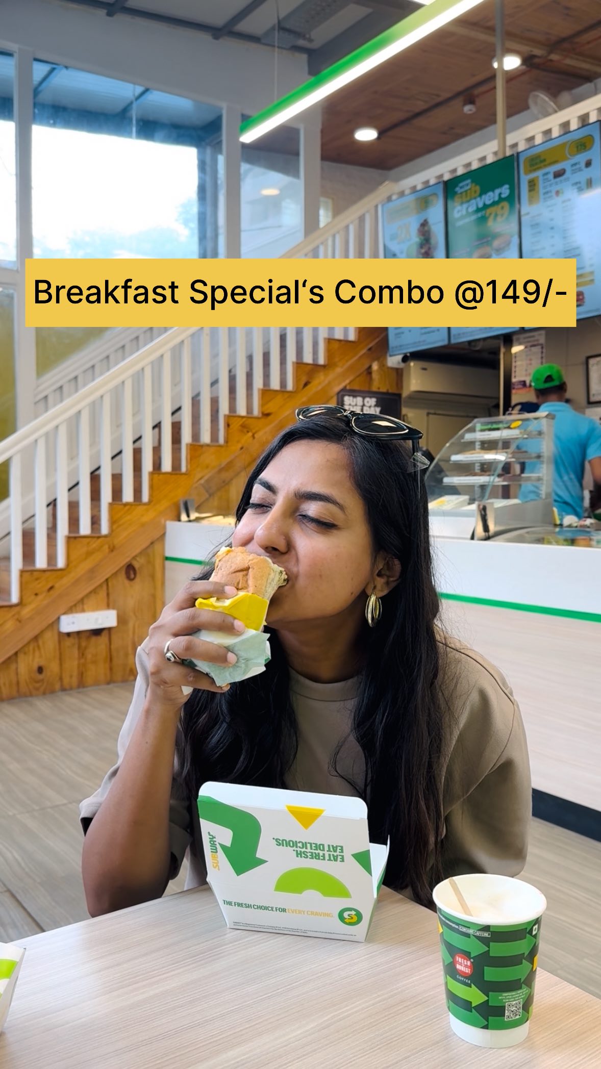 Instagram post by @the_magic_peachhh for Subway. Caption reads: Subway’s new Breakfast Special Combos are here —....