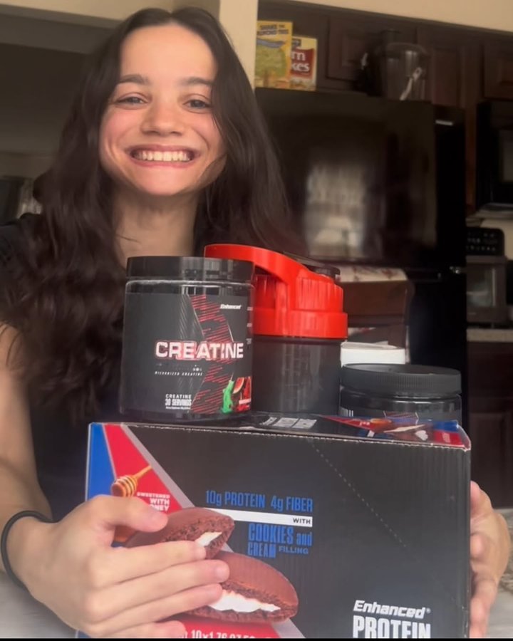 Instagram post by @swolechichi for ENHANCED Labs. Caption reads: [...] announce I have been sponsored by....