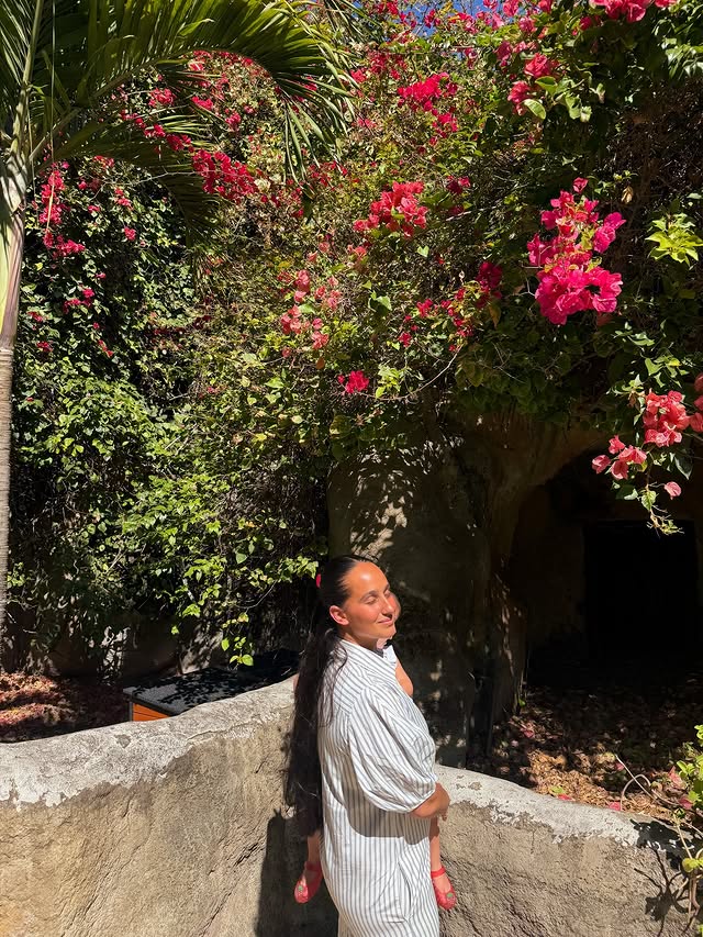 Instagram post by @rachelmuse for J.Crew. Caption reads: [...] to look like 🦩🌴🦋 my dress is from @jcrew....