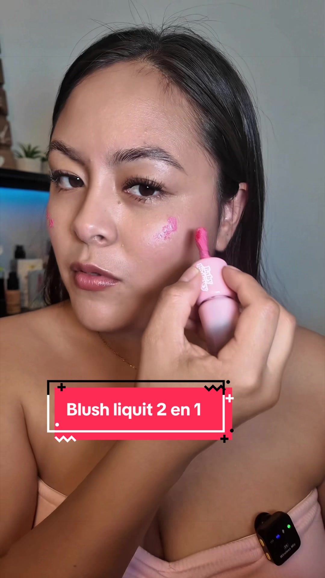 TikTok post by @milcafernandarg for Babygodewy Beauty. Caption reads: [...] #makeup #tiktokshop #fypシ @babygodewybeauty.