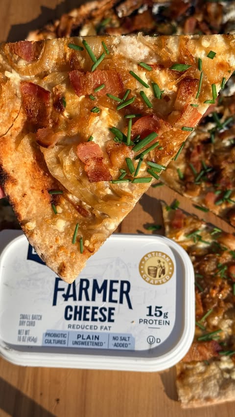 Instagram post by @realcleverfood for Lifeway Foods. Caption reads: Farmers once used tarte flambée (flammkuchen) as a....