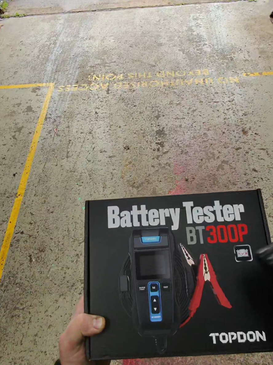 TikTok post by @luke_dkautos for Topdon. Caption reads: New battery tester @Topdon 👌🏼 #tool #mechanic....