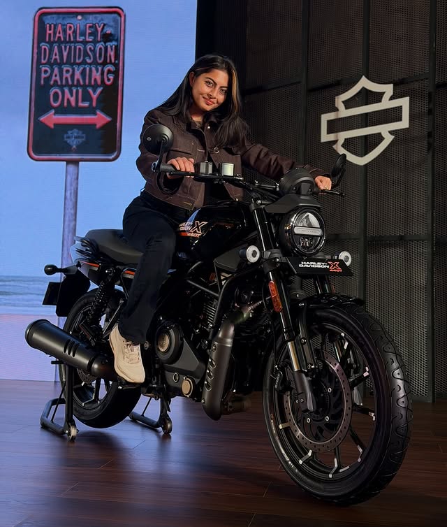 Instagram post by @missbikerr for Harley-Davidson. Caption reads: The Harley-Davidson X440 T just set the bar with....