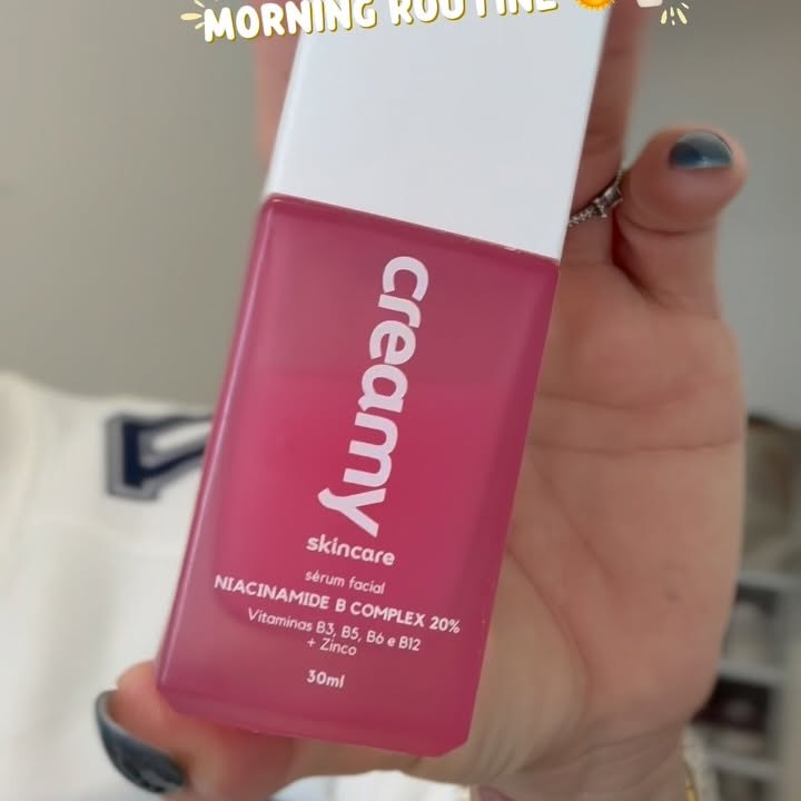 Instagram post by @novorosaoficial22 for Creamy Skincare. Caption reads: ☀️ Acordar, cuidar da pele e começar o dia com....