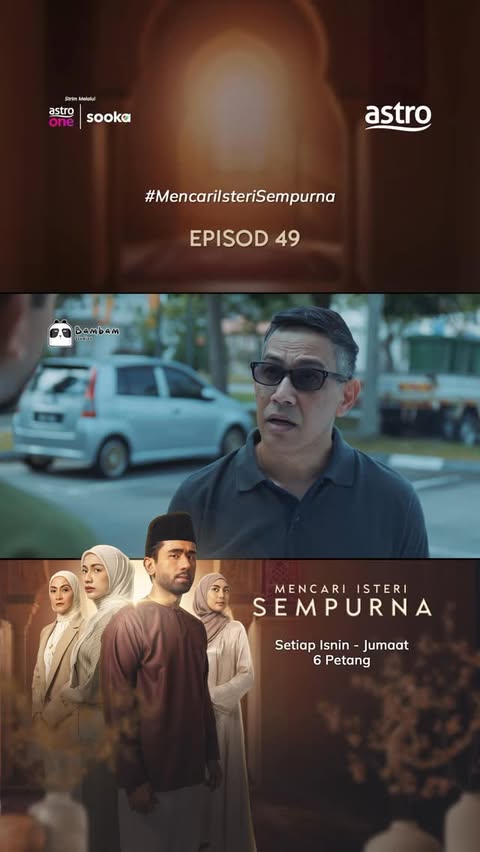 Instagram post by @bambam_studios for Astro Gempak. Caption reads: Hussein nak Reza ceraikan Zara.. Jom usha MENCARI....