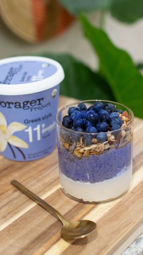 Instagram post by @vegan for Forager Project. Caption reads: [...] for that creamy, tangy bite. This....