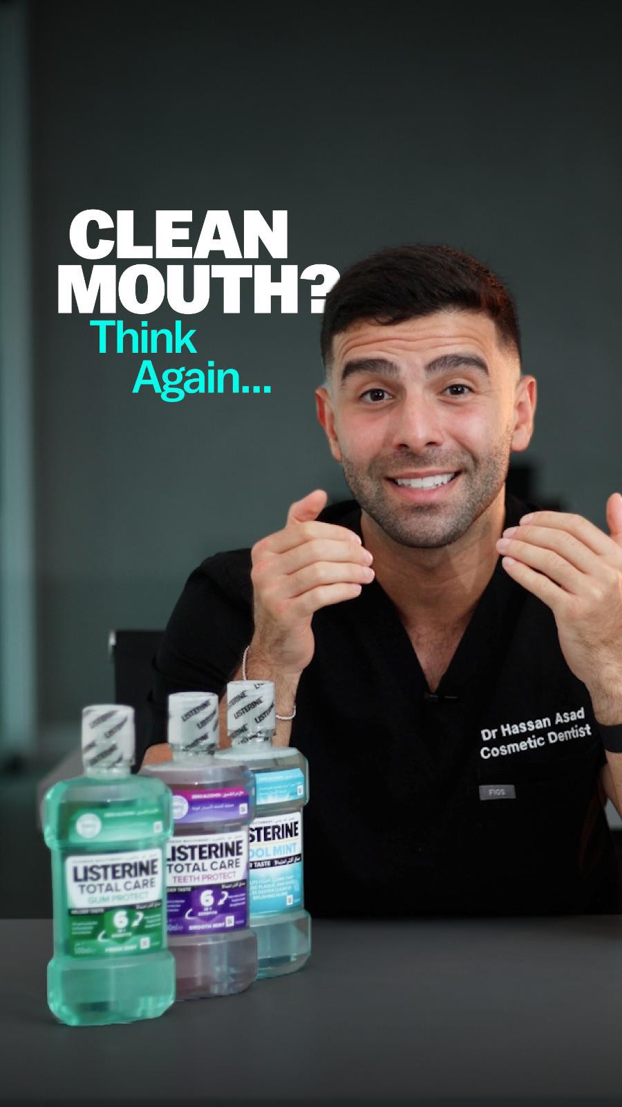 Instagram post by @thebeardedtoothfairy for LISTERINE. Caption reads: 🪥 Think brushing is enough? 
🛑 Plaque forms....