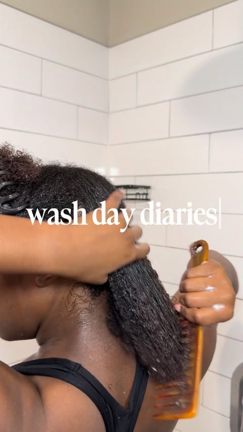 Instagram post by @kensayx for Design Essentials. Caption reads: [...] dayyyy 🫧 shampoo/conditioner:....