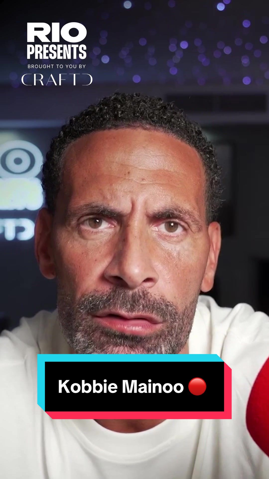 TikTok post by @rioferdinandpresents for Craftd London. Caption reads: Kobbie Mainoo told the world he can play for....