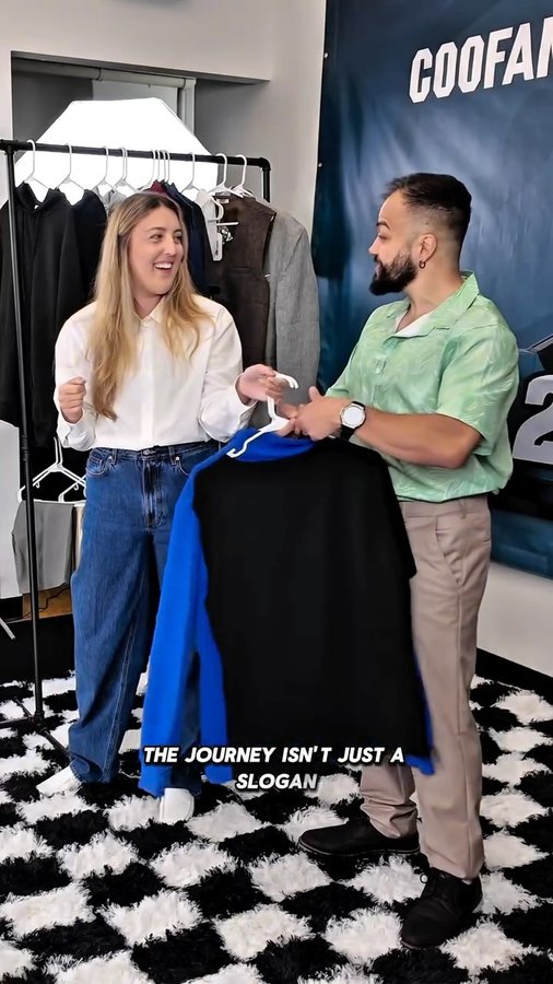 Instagram post by @coofandy_fashion for COOFANDY. Caption reads: [...] with the amazing @britt.theodora 🙌 ⠀....