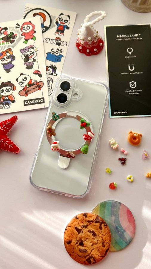 Instagram post by @sunny.flower.001 for CASEKOO. Caption reads: *close CHRISTMAS GIVEAWAY with @casekooofficial....