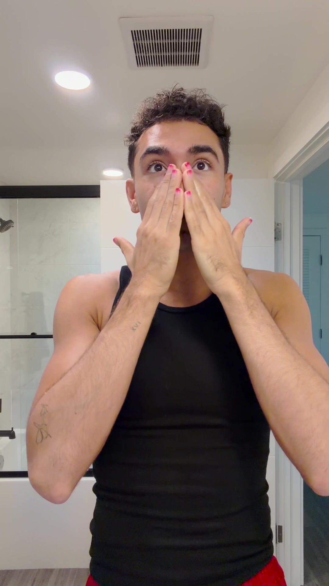 TikTok post by @ezrasosa for Curology. Caption reads: #CurologyPartner Acne’s always been part of my....