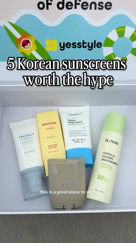 Instagram post by @glowopedia for Abib Cosmetics. Caption reads: This week I tested 5 different Korean sunscreens....