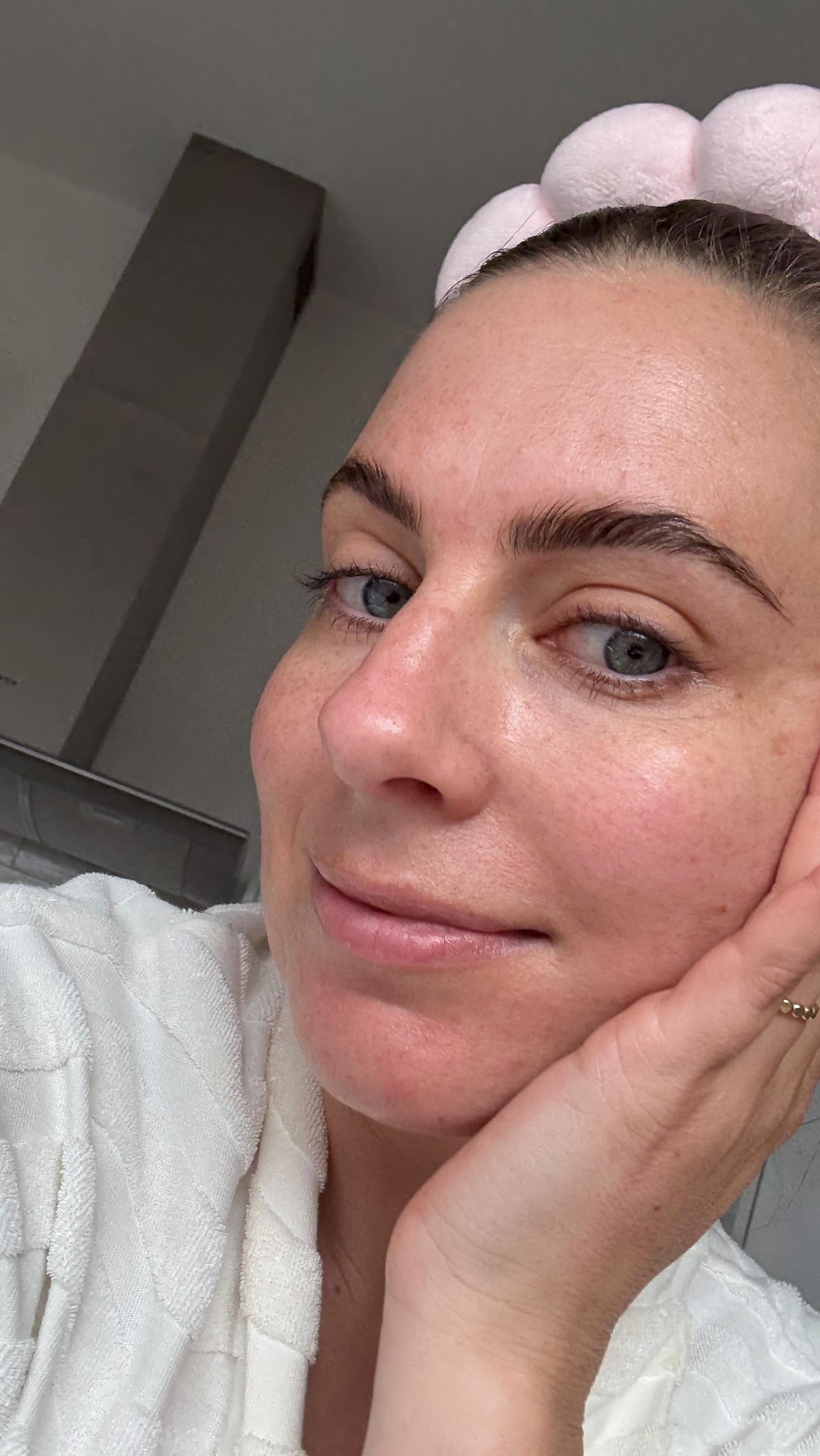 Instagram post by @lisa_desanctis for ALPHA-H. Caption reads: Cos my skin throws tantrums harder than my....