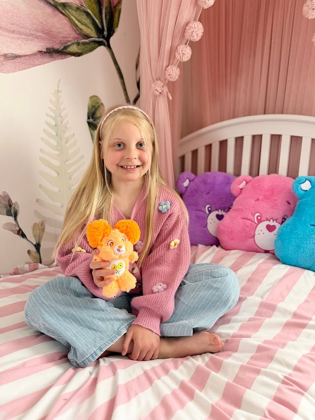 Instagram post by @erin.grace.b for Care Bears. Caption reads: Erin’s new Sugar Cutie @carebears just arrived 💖✨....