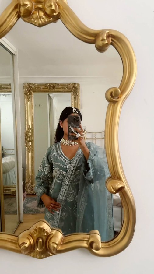 Instagram post by @yumna.sarah for Shiffonz. Caption reads: Living for the flared sleeves @shiffonzofficial....