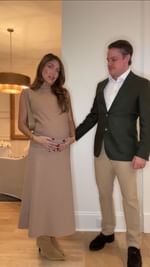 Instagram post by @campbellhuntpuckett for Mizzen+Main. Caption reads: Unplanned but kind of coordinated? date night....