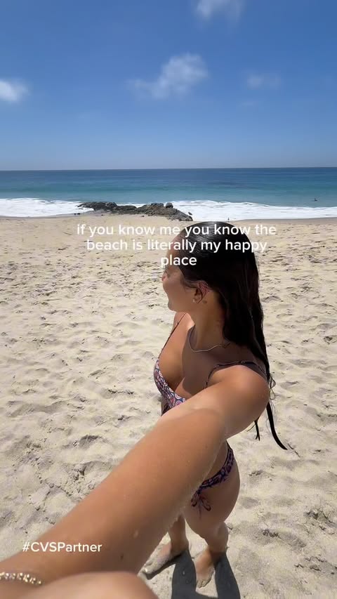 Instagram post by @rileyyrojass for CVS Pharmacy. Caption reads: [...] the beach!! Here is what I bring👙⭐️....
