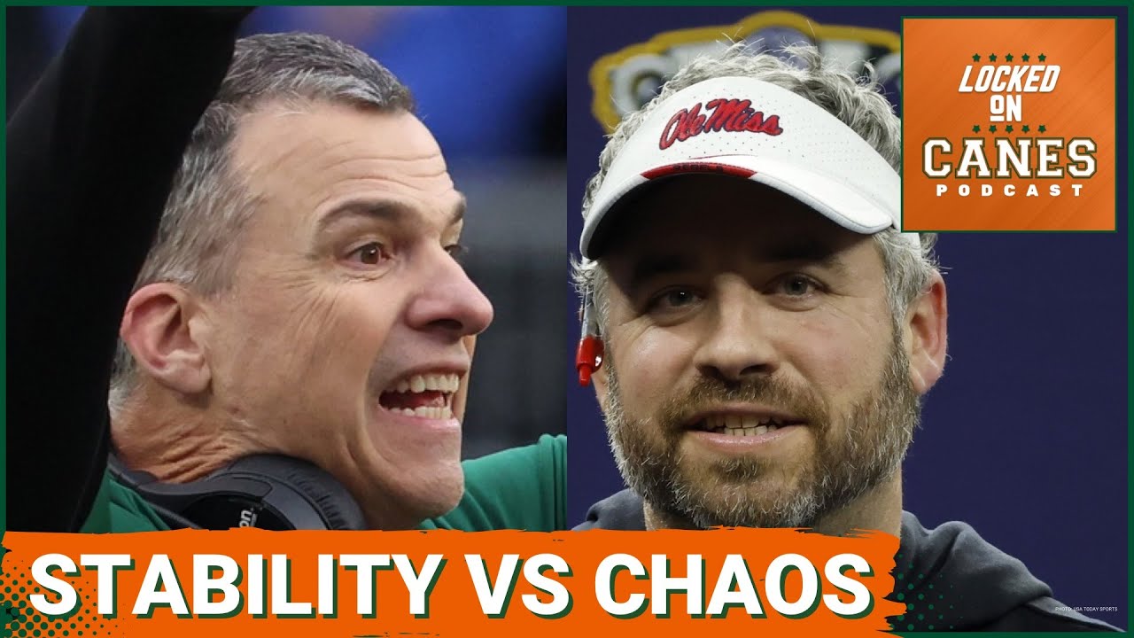 YouTube post by @LockedOnCanes for FanDuel. Caption reads: CHAOS: Big ADVANTAGE For Miami With Several Ole....