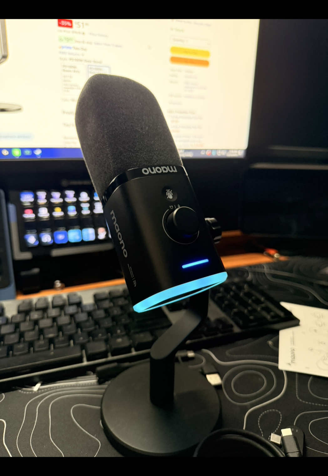 TikTok post by @alexmason_gaming for MAONO. Caption reads: Go check it out while you can!! #maono....