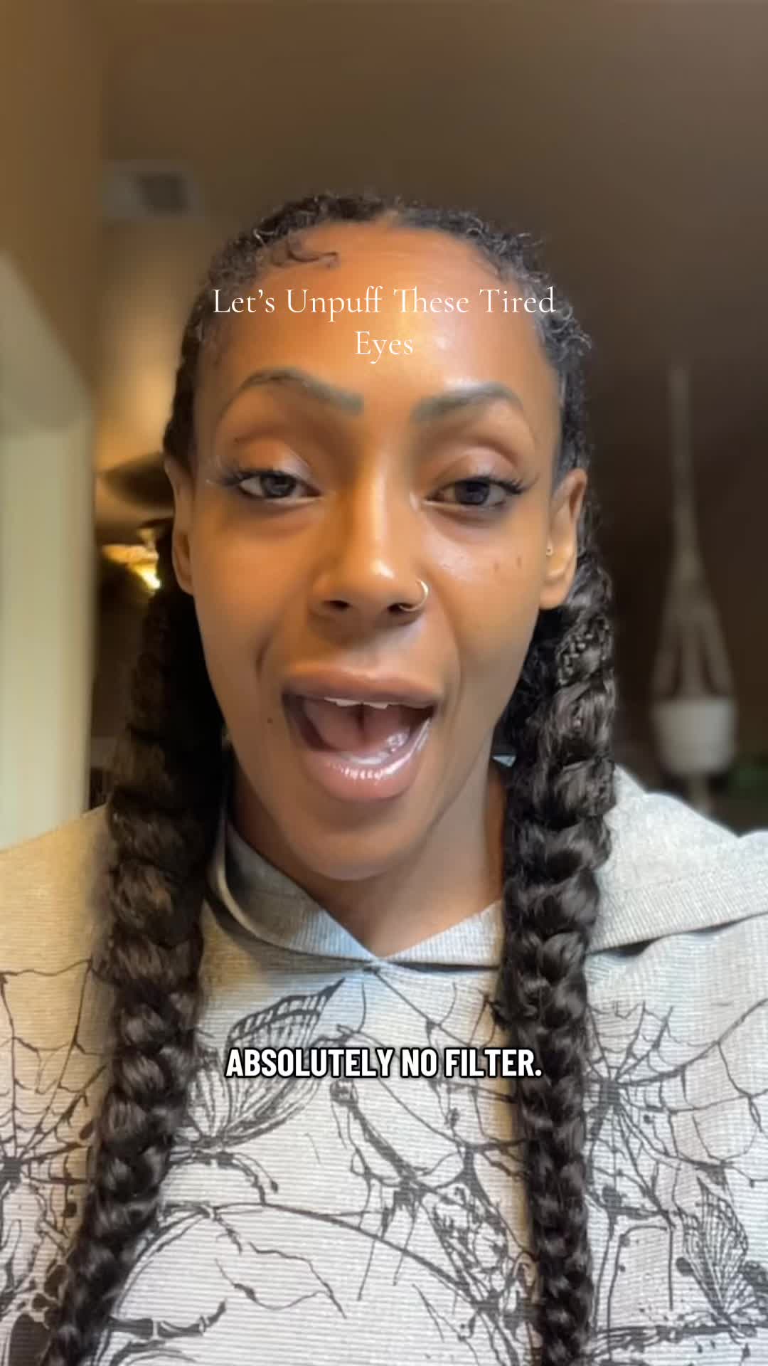 TikTok post by @fitnfyne for Eight Saints Skincare. Caption reads: [...] #DarkCircleRemover @Eight Saints Skincare.