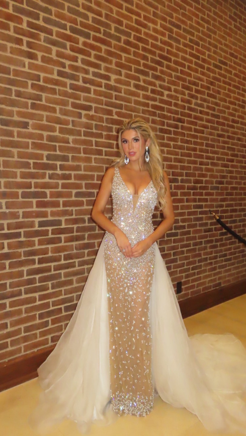 Instagram post by @thestephanieskinner for Sherri Hill. Caption reads: diamonds…and @sherrihill are a girl’s best friend....
