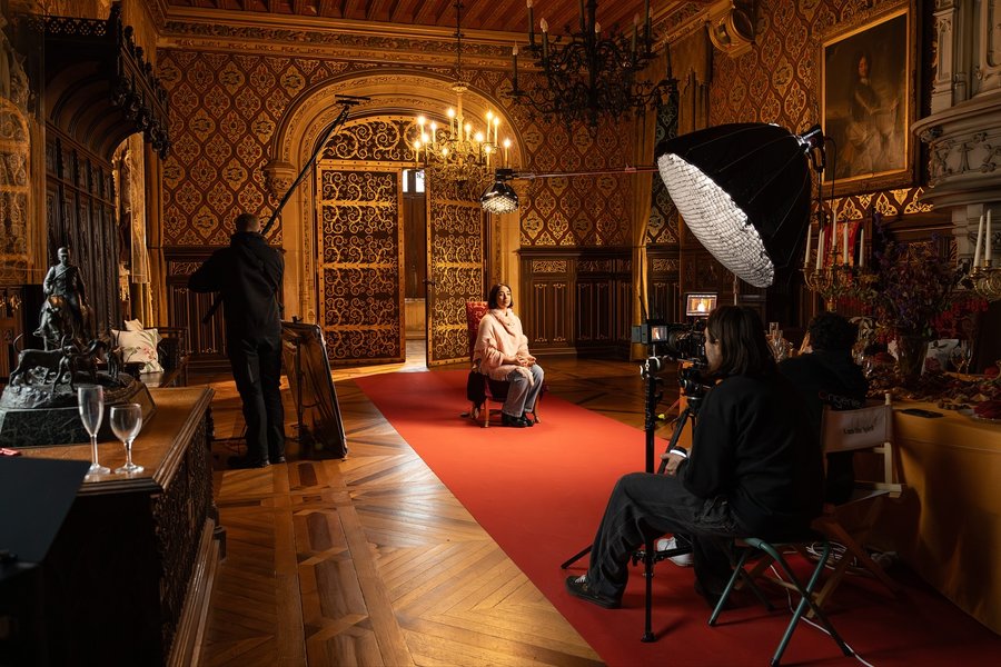 Instagram post by @aputure.europe for SmallHD. Caption reads: Part 2 of the shoot in Europe for the new upcoming....