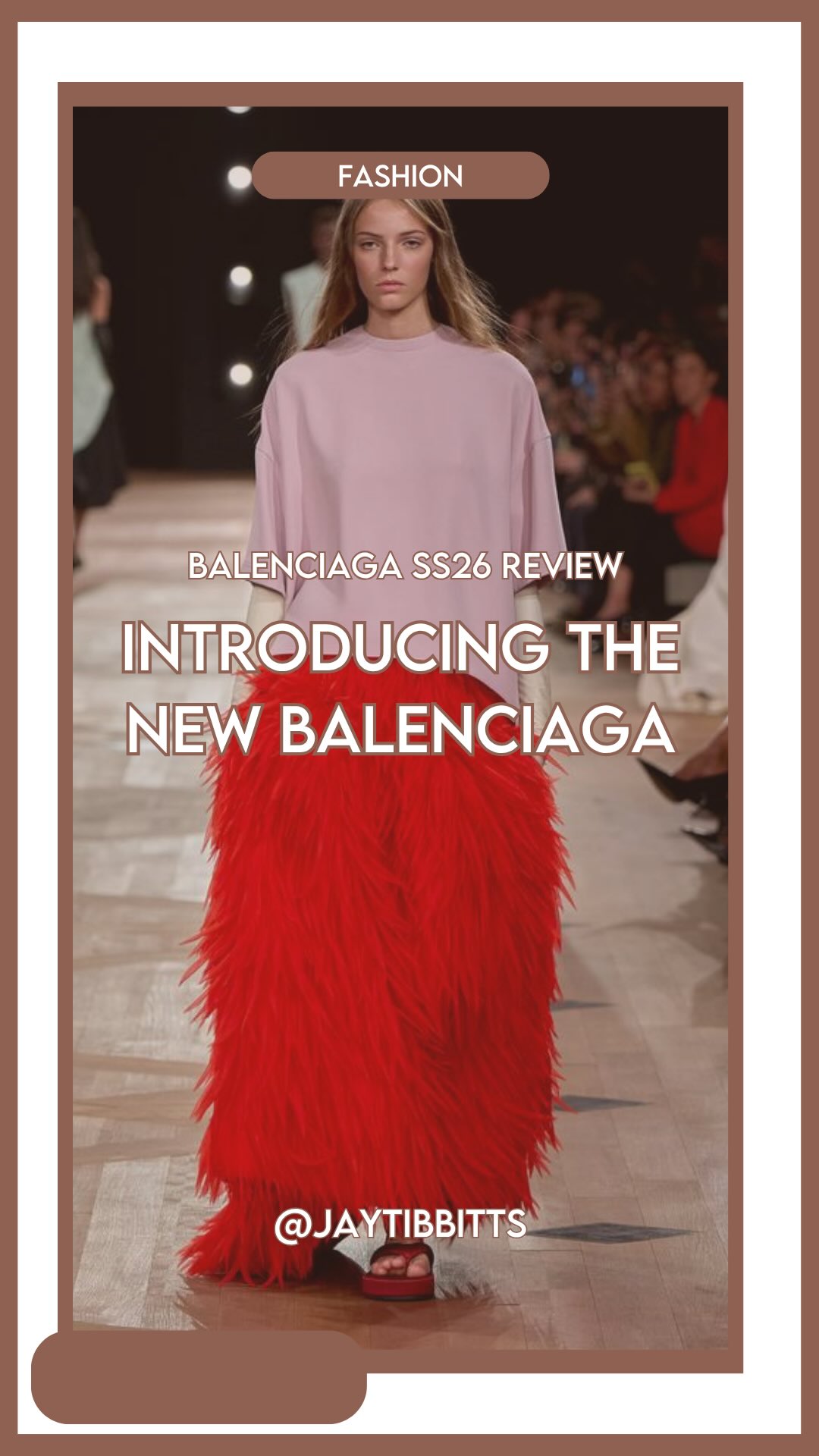 Instagram post by @jaytibbitts for Balenciaga. Caption reads: I need to know what’s going to happen with the....