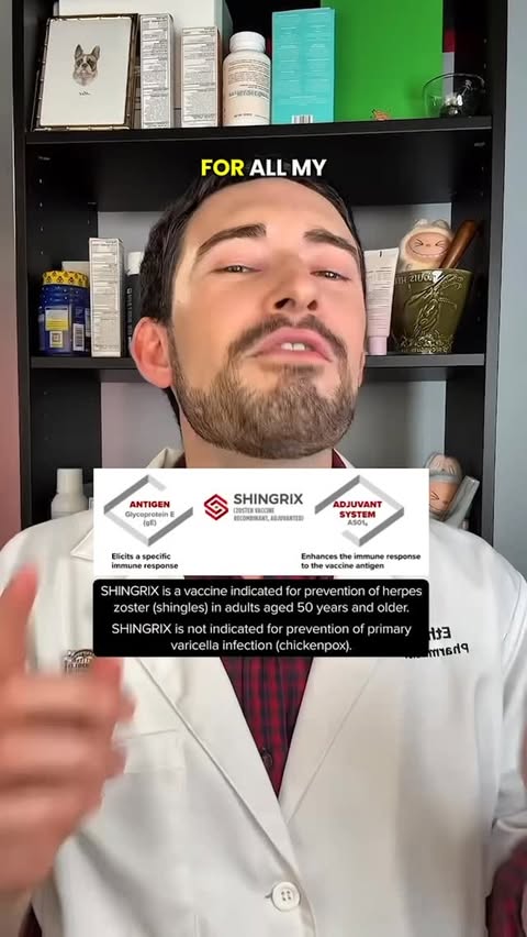 Instagram post by an influencer for SHINGRIX. Caption reads: [...] full Prescribing Information @shingrix_us.....