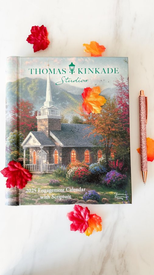 Instagram post by @rachelxeverafter for Thomas Kinkade Studios. Caption reads: The older I get, the faster time seems to fly by.....