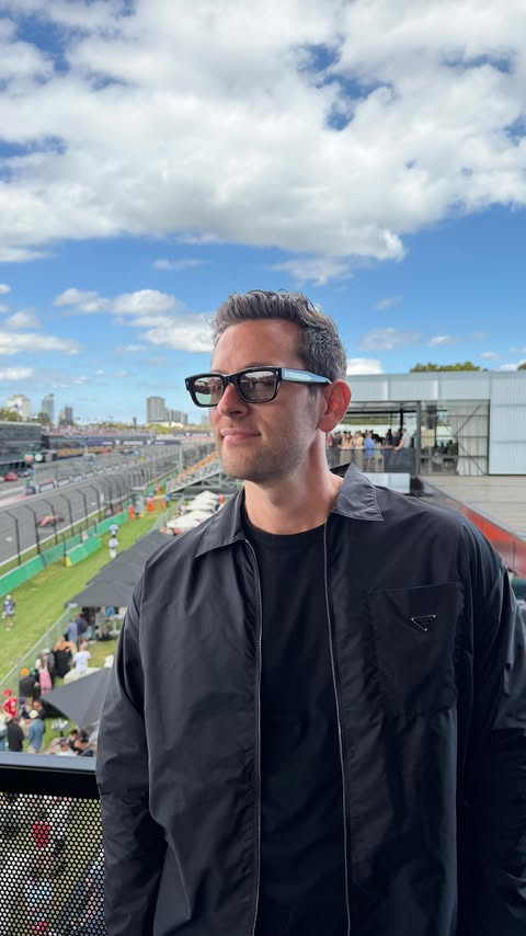 Instagram post by @bentaylortech for Cadillac. Caption reads: [...] race day with my friends at @Cadillac.