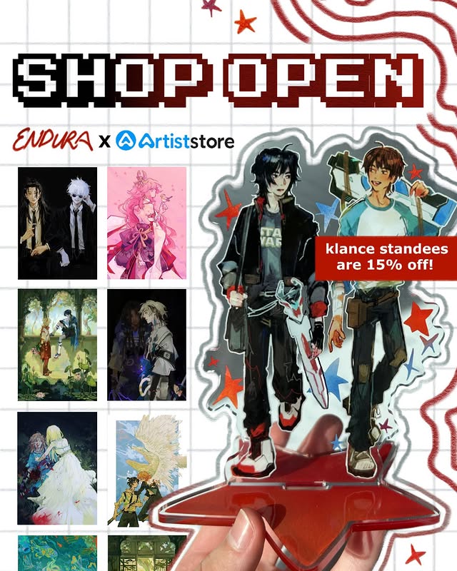 Instagram post by @endnraa for Vograce. Caption reads: [...] shop that is now active! Artiststore is....