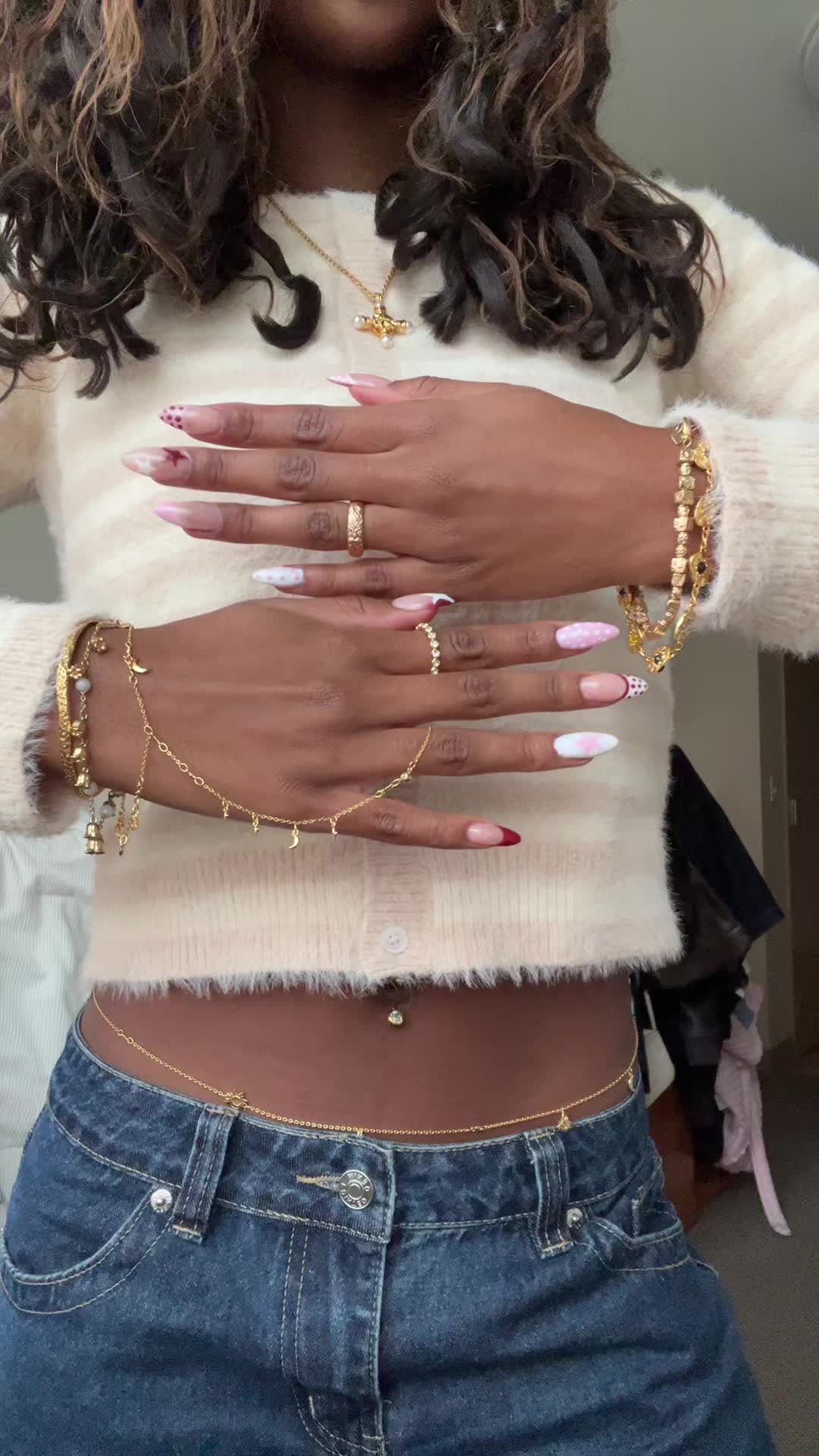 TikTok post by @micaiah.ella for En Route Jewelry. Caption reads: all jewelry from @en route jewelry #enroutejewelry....