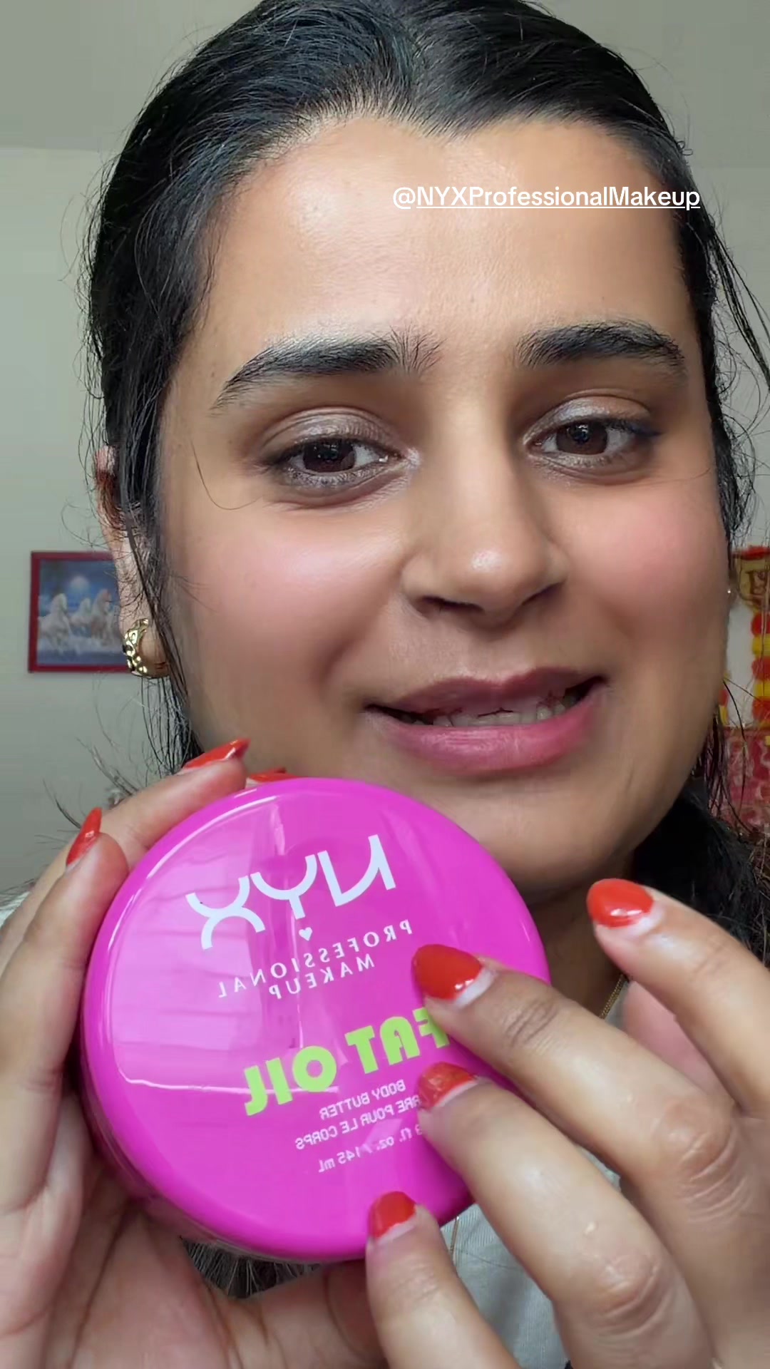 TikTok post by @anuxo_xo for NYX Professional Makeup HR. Caption reads: It’s an ultra-rich, whipped body butter designed....