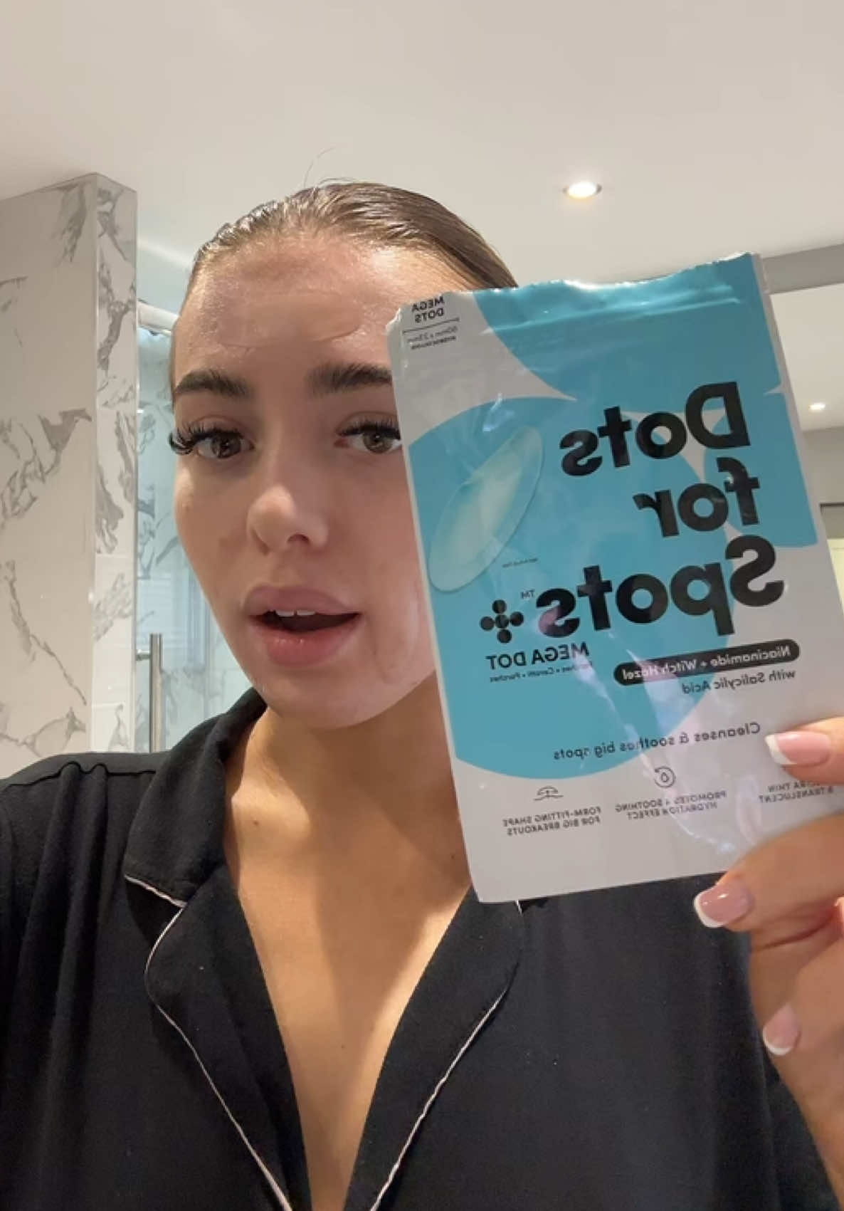 TikTok post by @makeupbygracelee for Dots for Spots. Caption reads: [...] ever!! Helps with my skin so much ✨ @Dots....